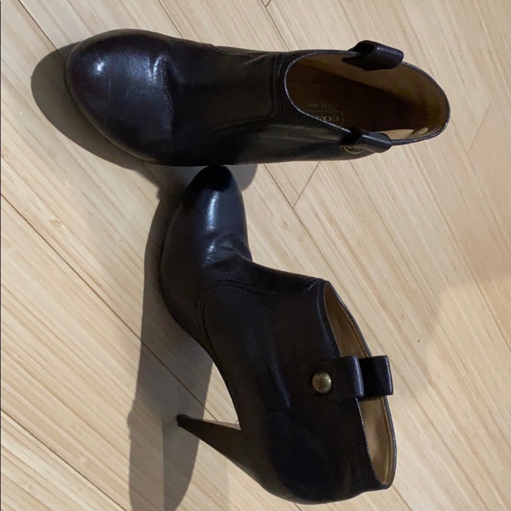 Coach Dark Brown Leather Booties